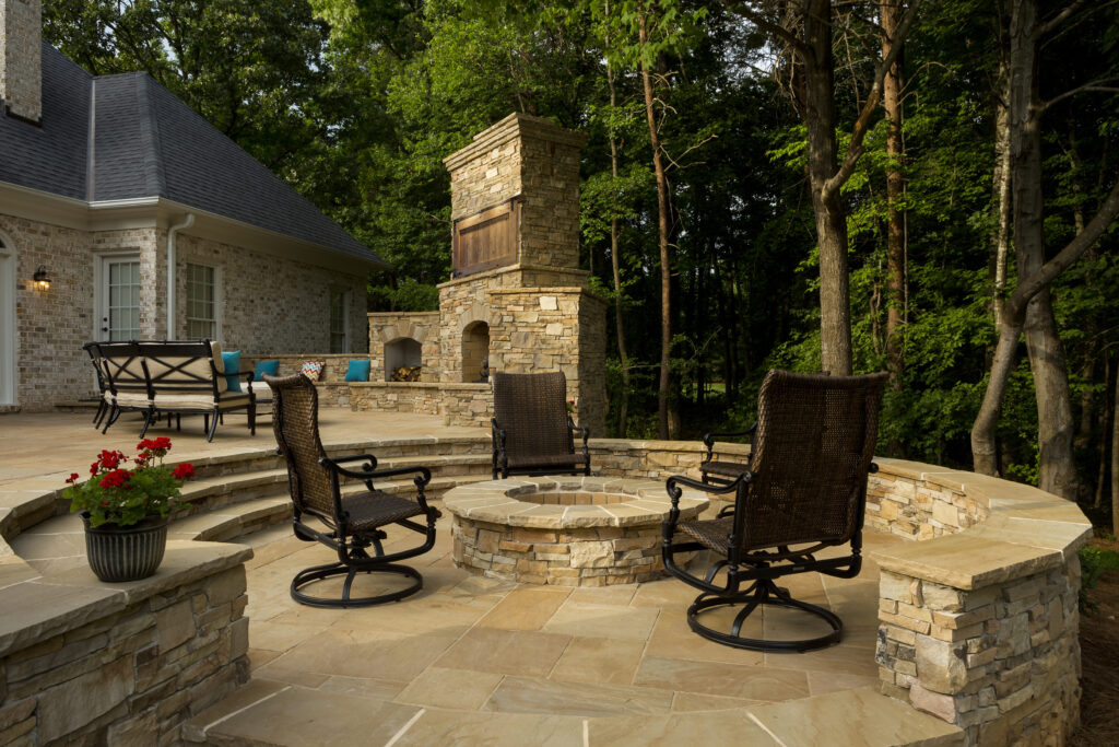 outdoor living spaces with hardscapes